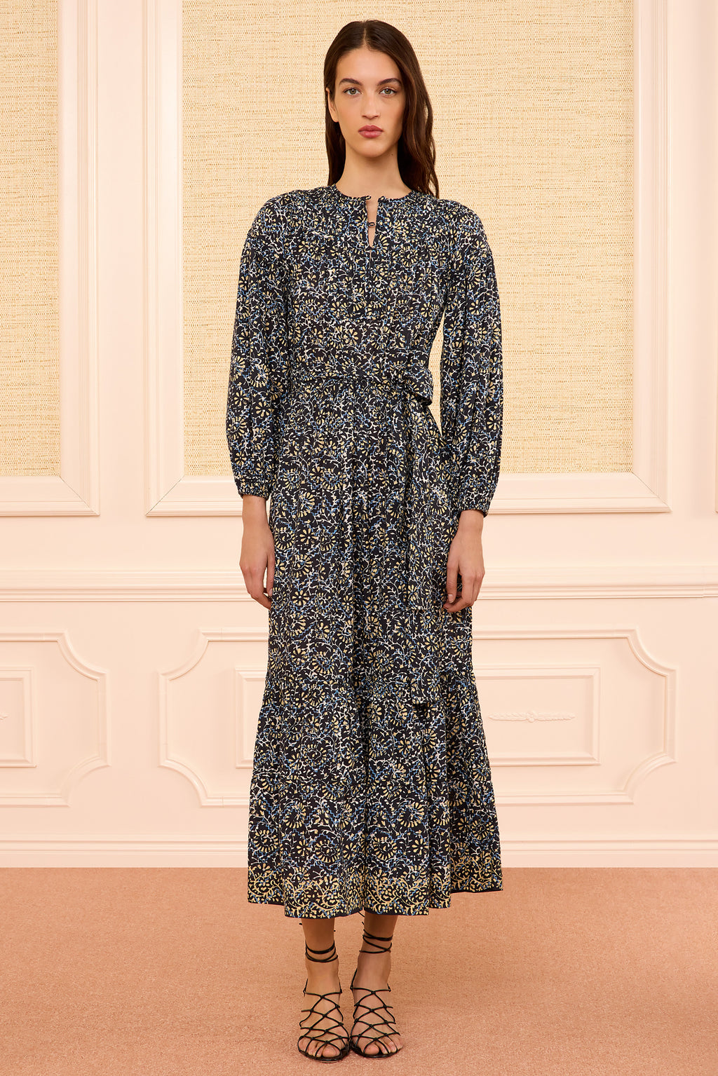 Serephina Cotton Dress - Midnight Bloom
