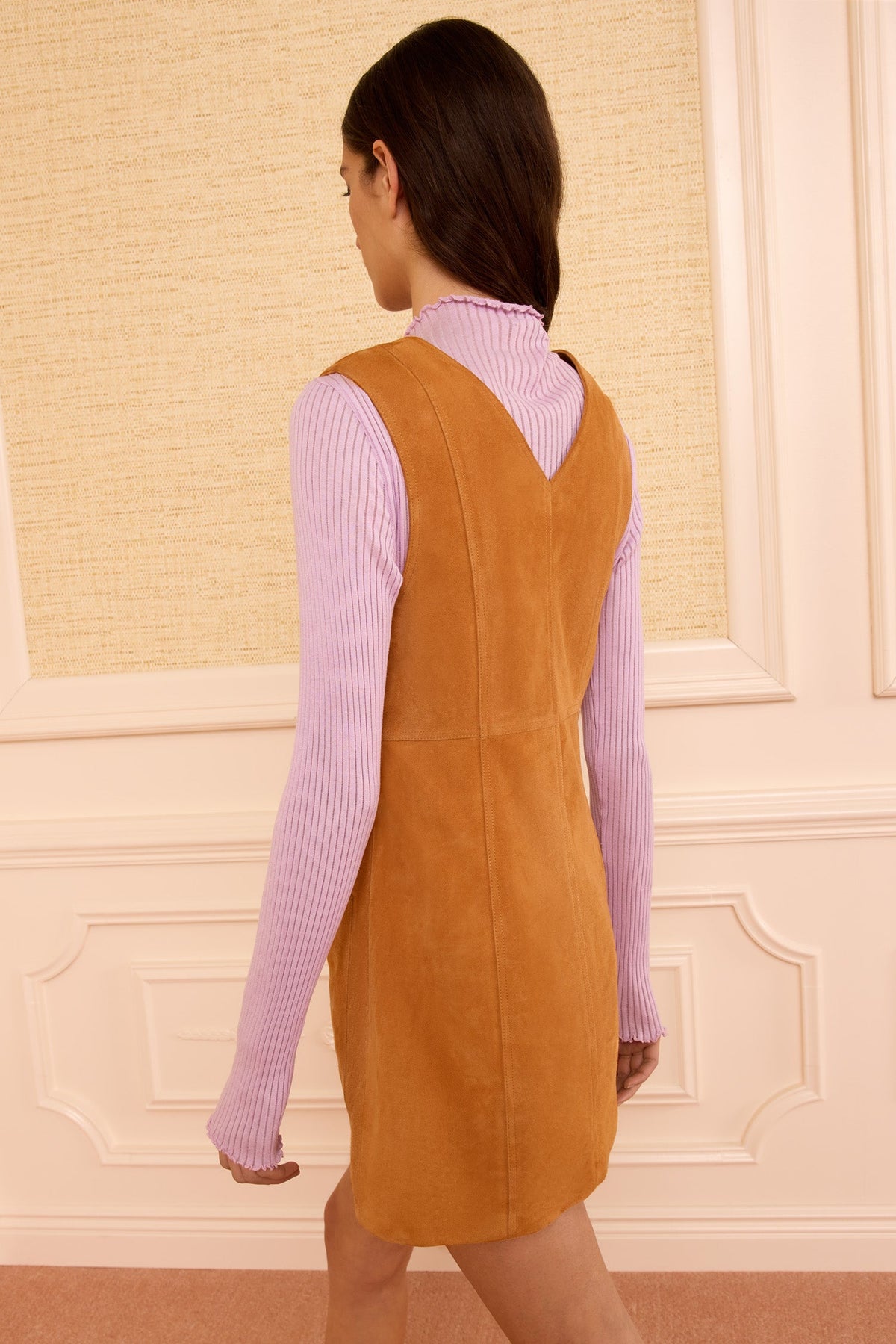 Sloane Suede Mini Dress - Cognac