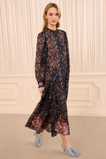 Tessa Long Sleeve Silk Dress - Eclipse