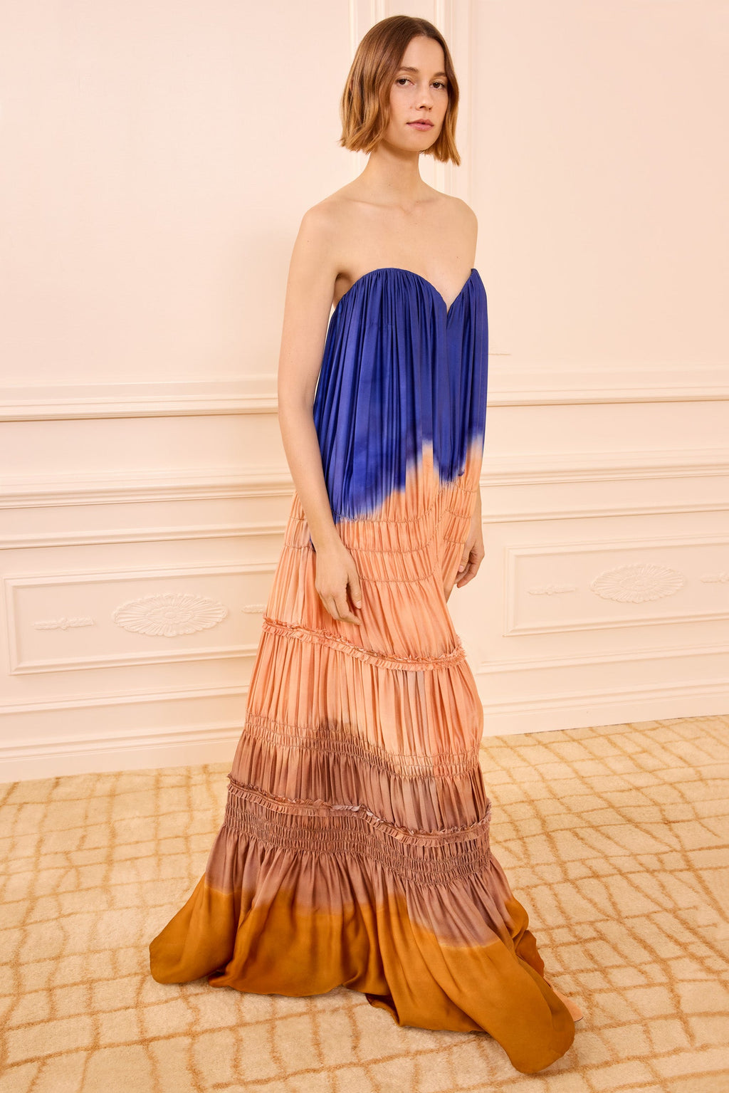 Veil Strapless Silk Gown - Moontide