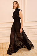 Verona Silk Smocked Gown - Noir