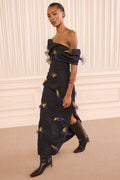 Violeta Off the Shoulder Dress with Embellishment - Noir