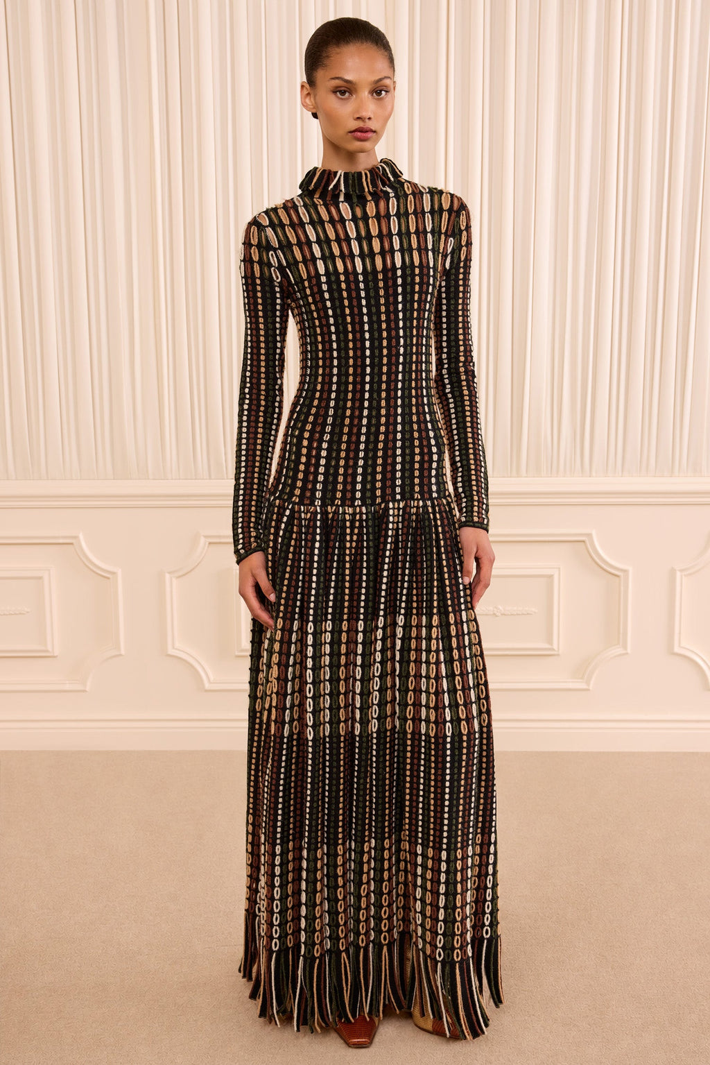 Yasmin Long Sleeve Knit Dress - Noctis