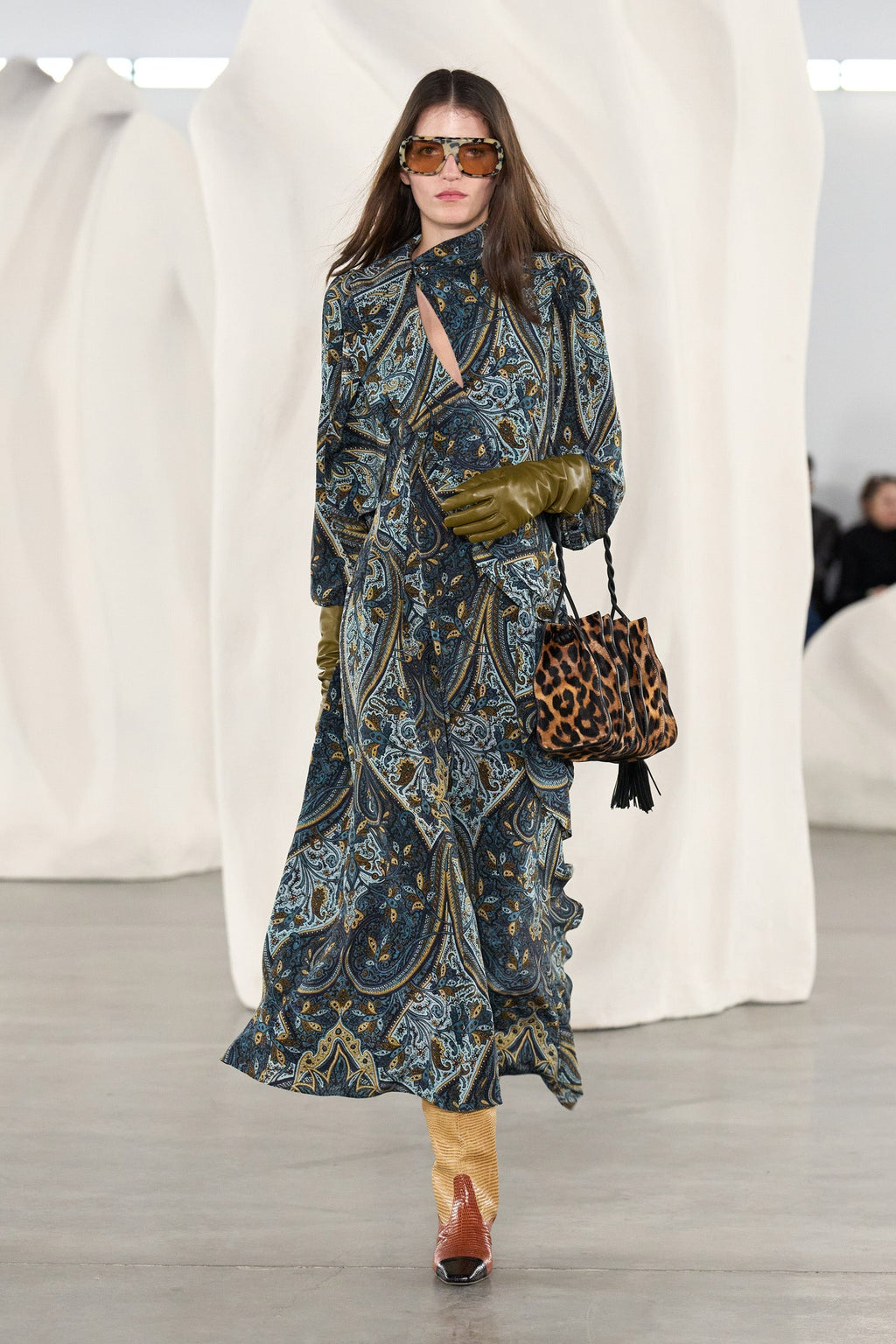 Sabrina Long Sleeve Silk Dress - Prussian