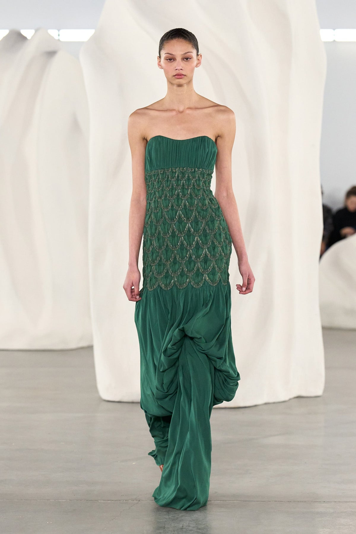 Octavine Strapless Silk Gown - Tourmaline