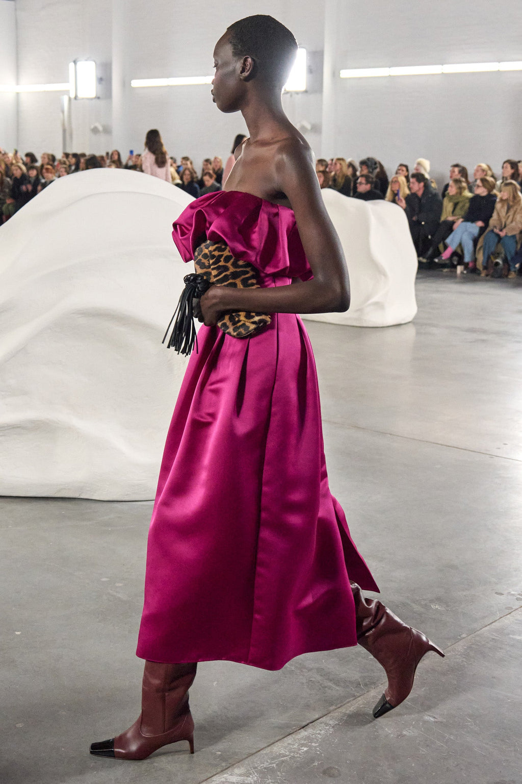 Cosima Strapless Satin Dress - Orchid