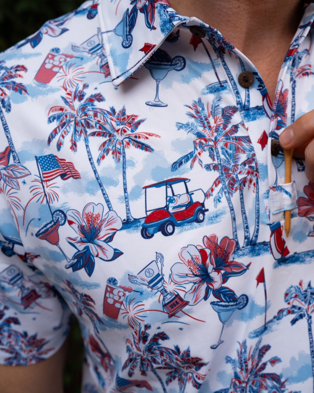 The Red, White & Bloom - Golf Shirt