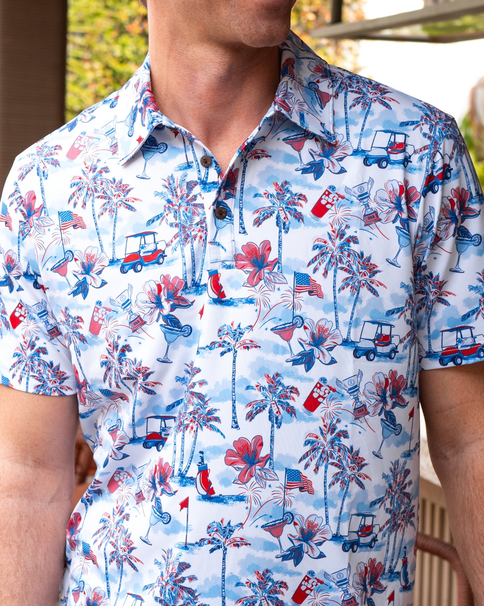 The Red, White & Bloom - Golf Shirt