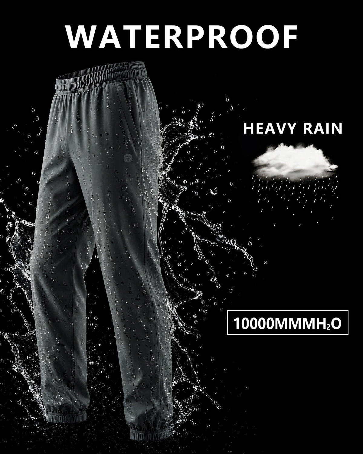 Lightweight Waterproof Rain Pants with Zipper Pockets