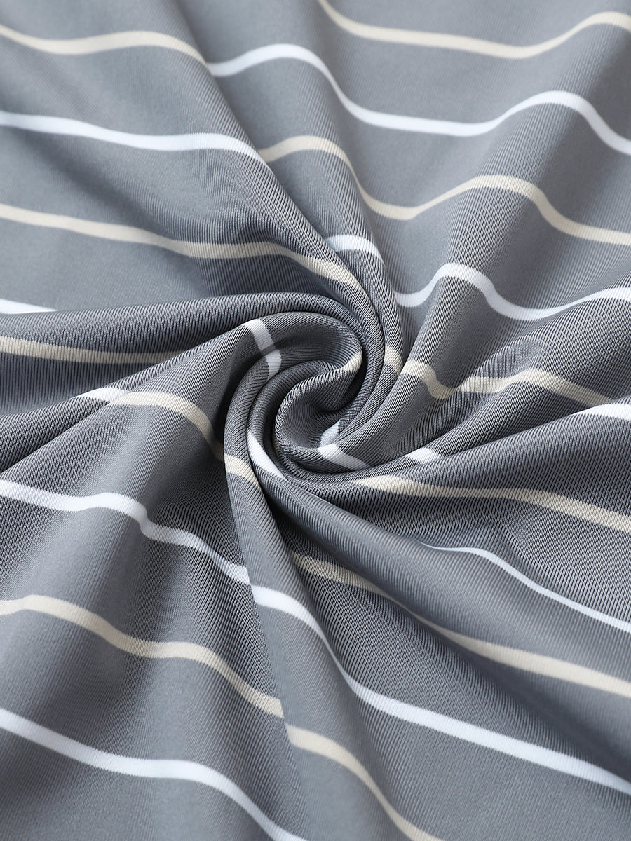 Stylish Stripe Jersey Golf Polo