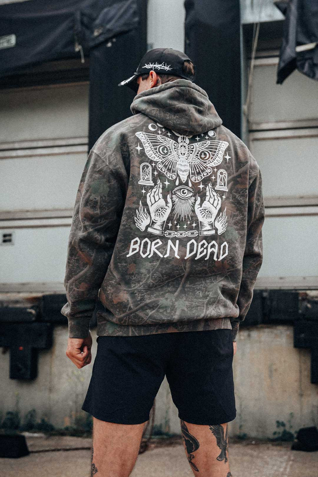 Camo Moth Dust Tattoo Inspired Hoodie