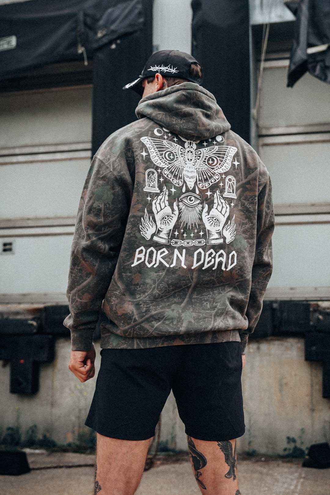 Camo Moth Dust Tattoo Inspired Hoodie