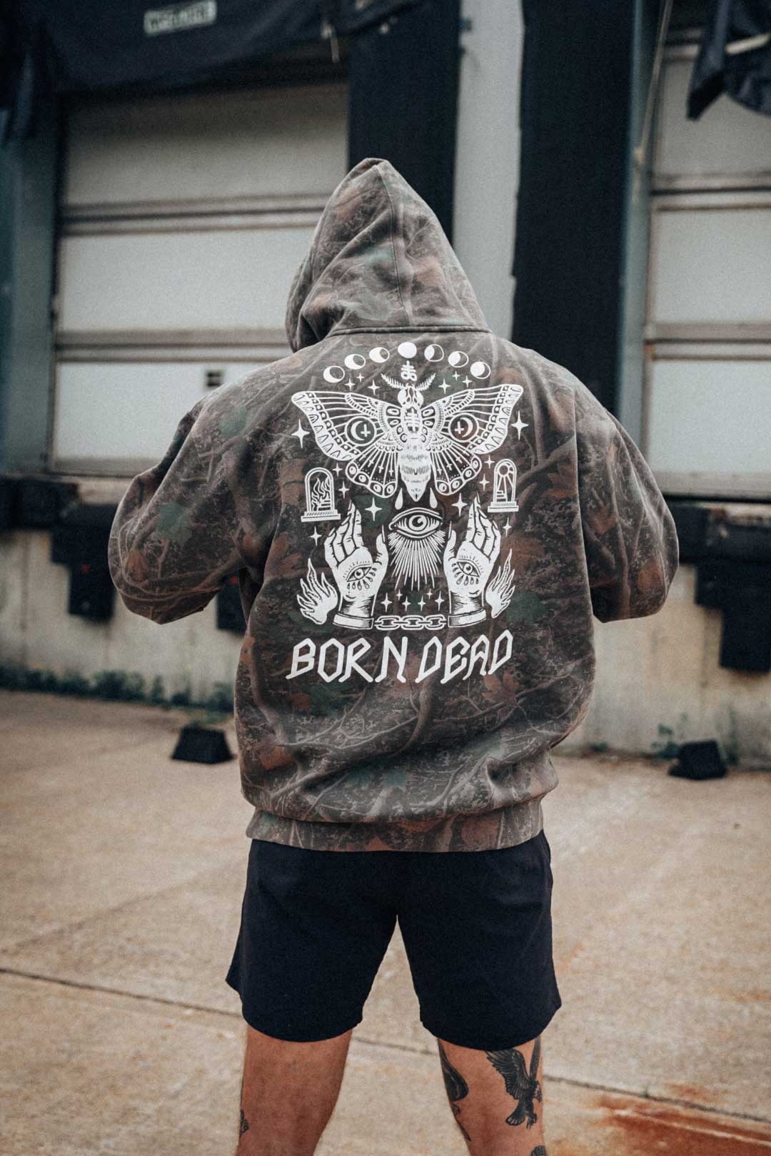 Camo Moth Dust Tattoo Inspired Hoodie