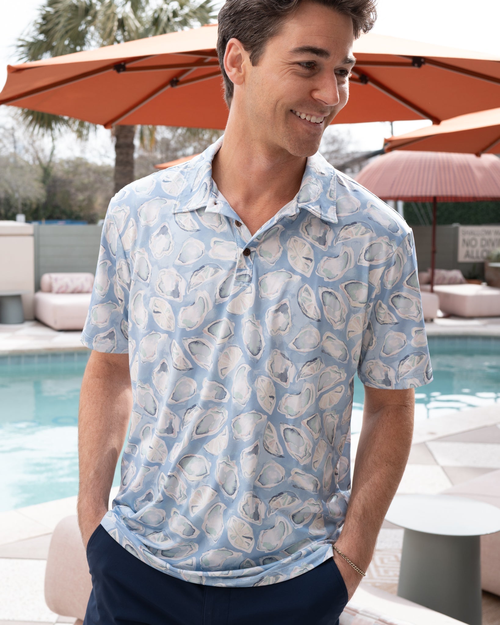 The Fore D’Oeuvres - Light Blue Oysters - Golf Shirt