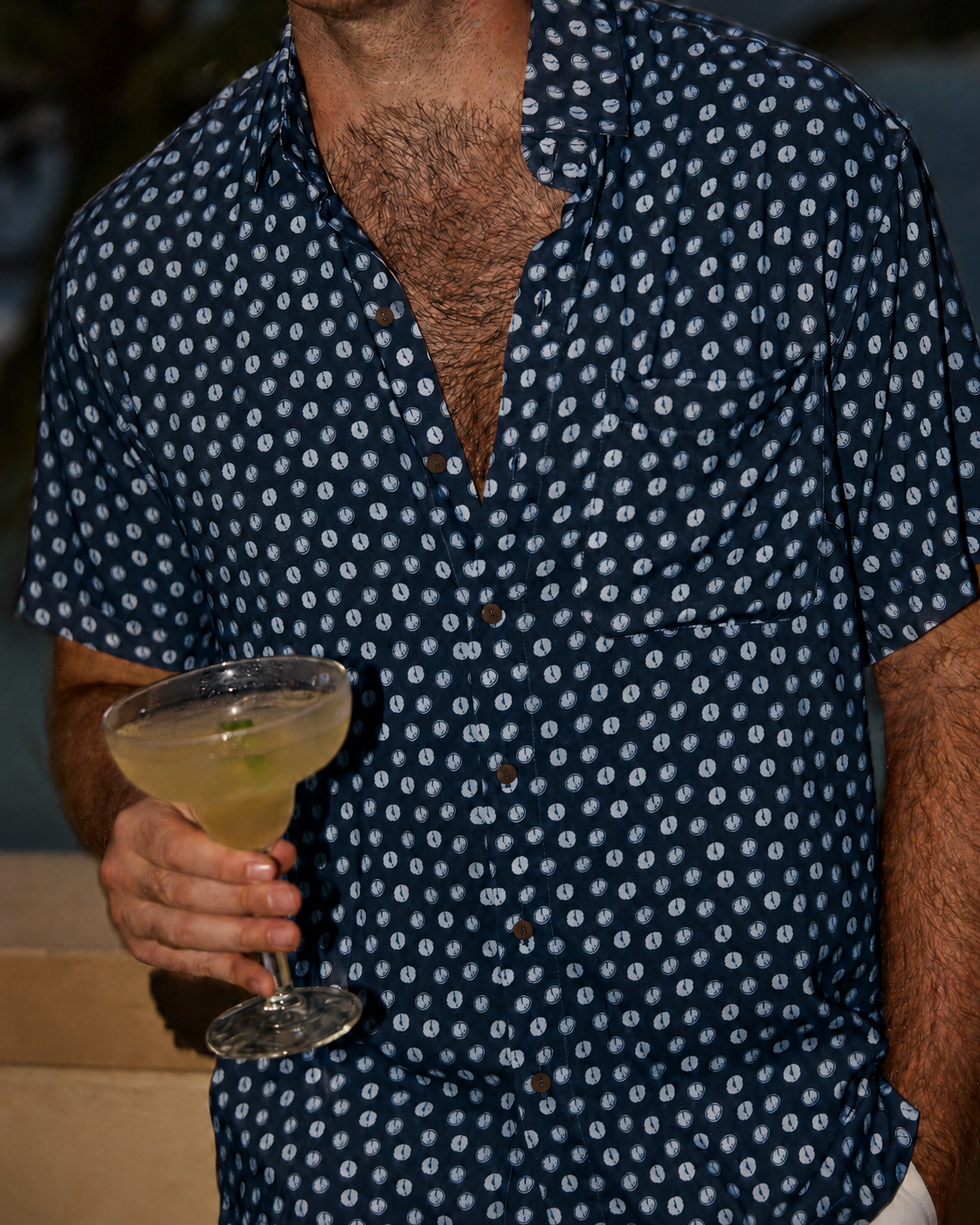 Margaritaville by Kenny Flowers - The 5 O’Clock On The Dot - Navy - Short Sleeve Shirt