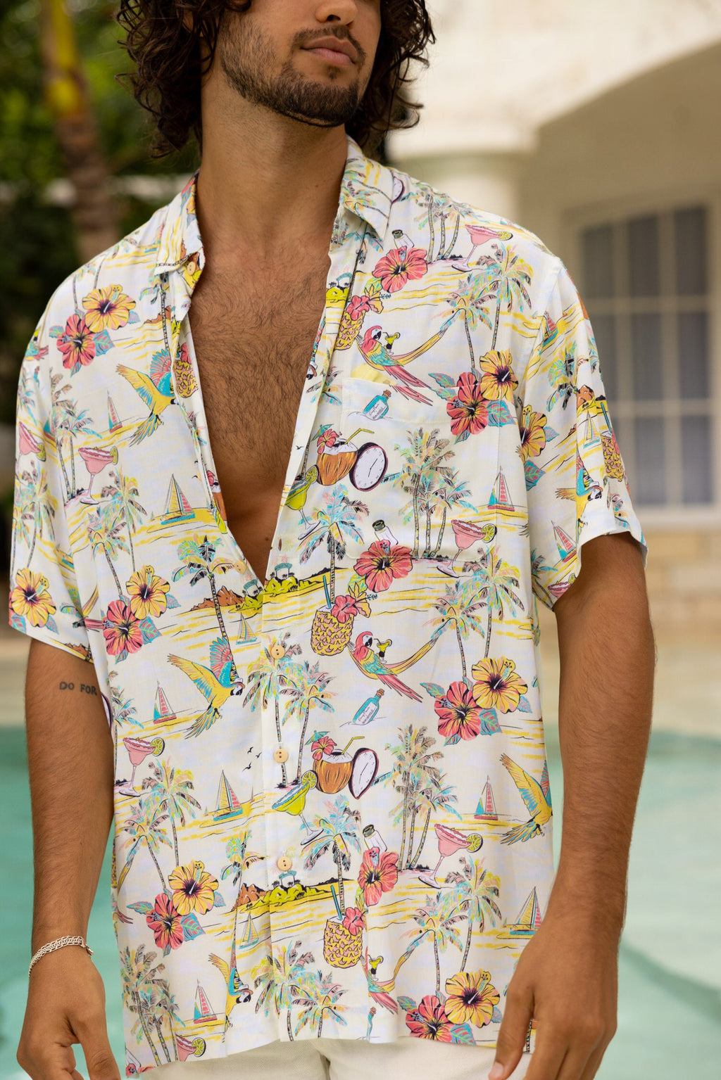 Margaritaville by Kenny Flowers – Wastin' Away Again - Yellow – Short Sleeve Shirt