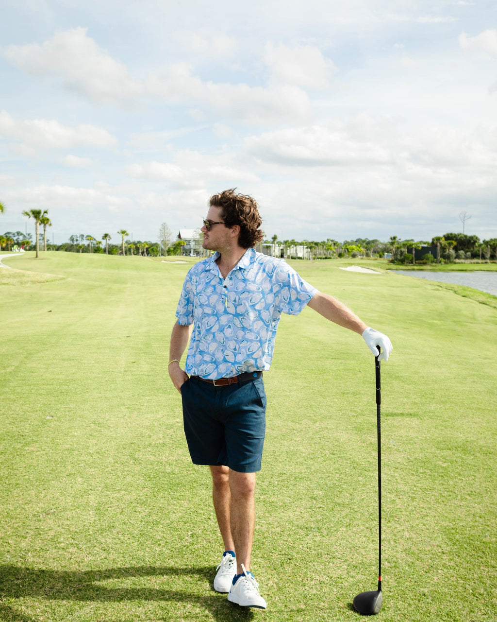 The Fore D’Oeuvres - Light Blue Oysters - Golf Shirt