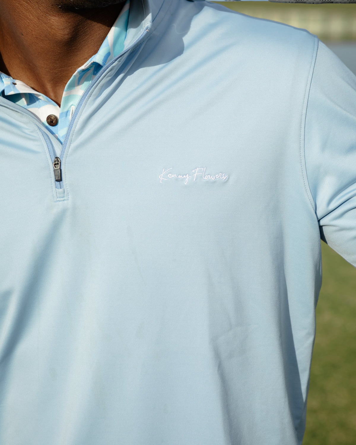 The Kiawah - Sky Blue Quarter Zip Pullover