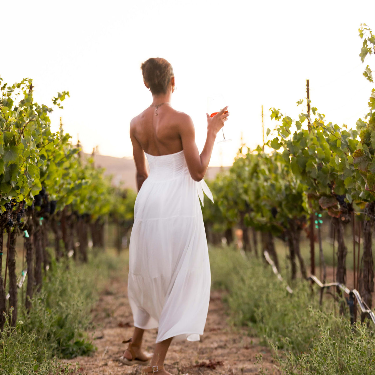 The Jetset - White Bamboo Bandeau Maxi Dress