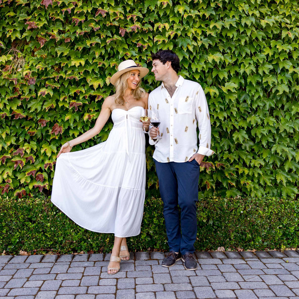 The Jetset - White Bamboo Bandeau Maxi Dress