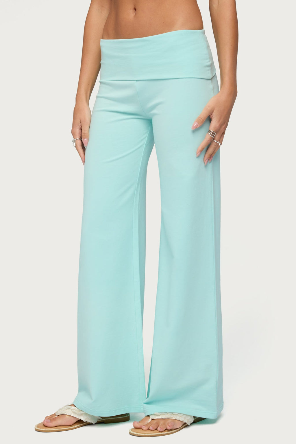 Wide Leg Foldover Pants