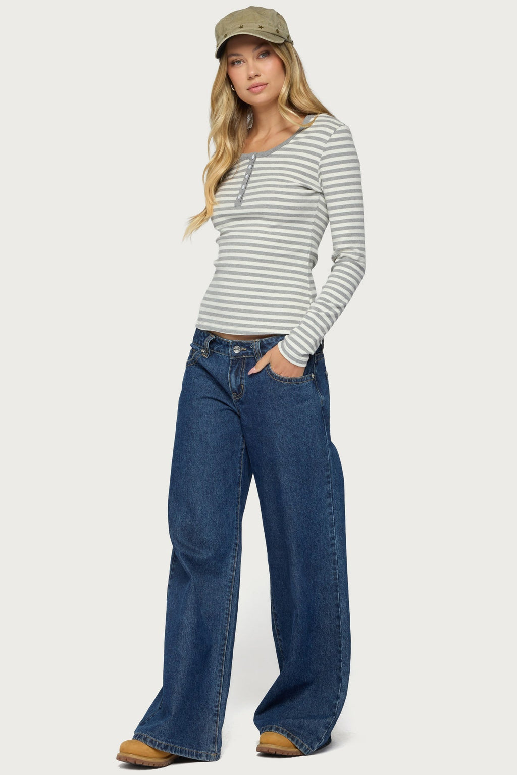 Roma Striped Henley Top