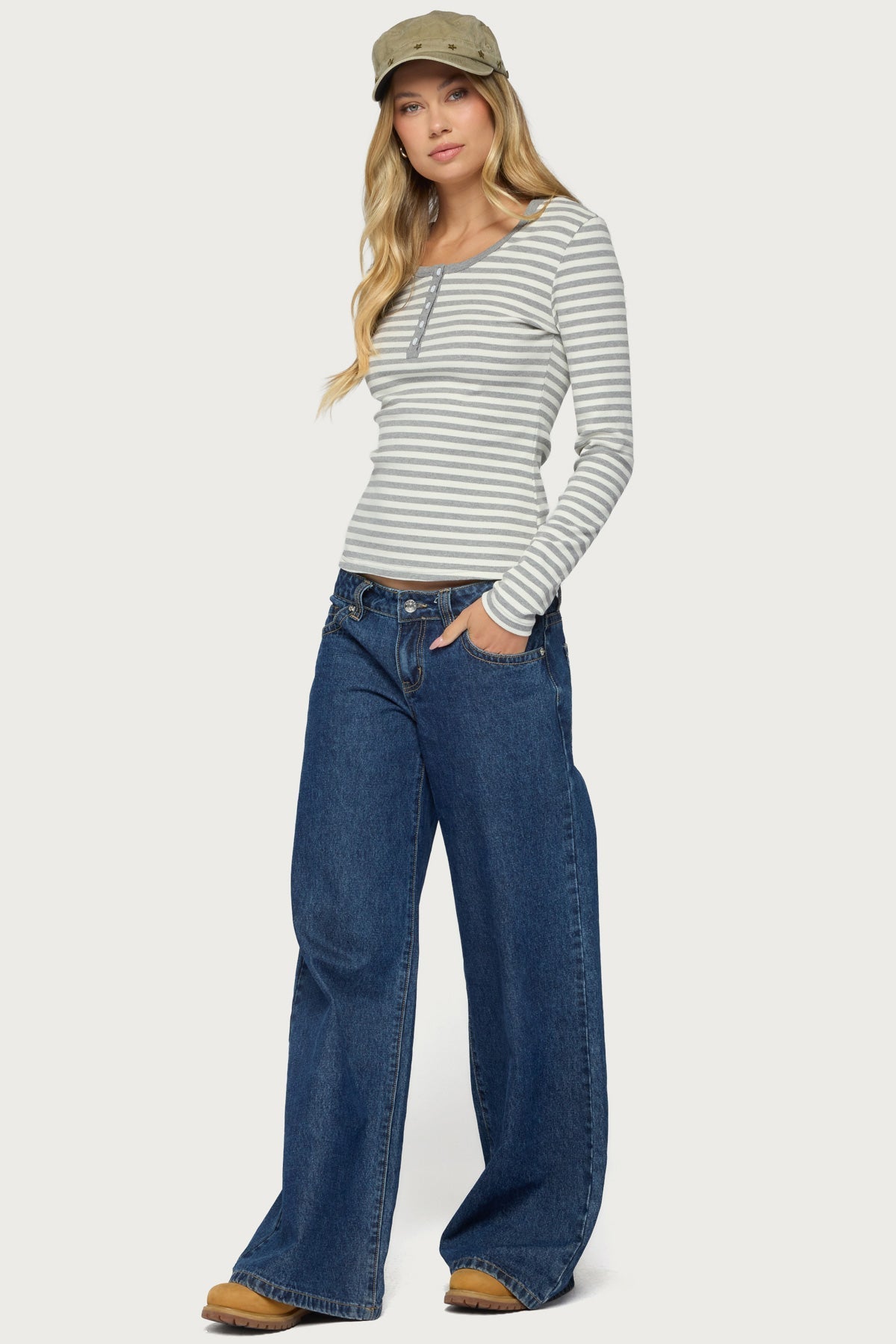 Roma Striped Henley Top