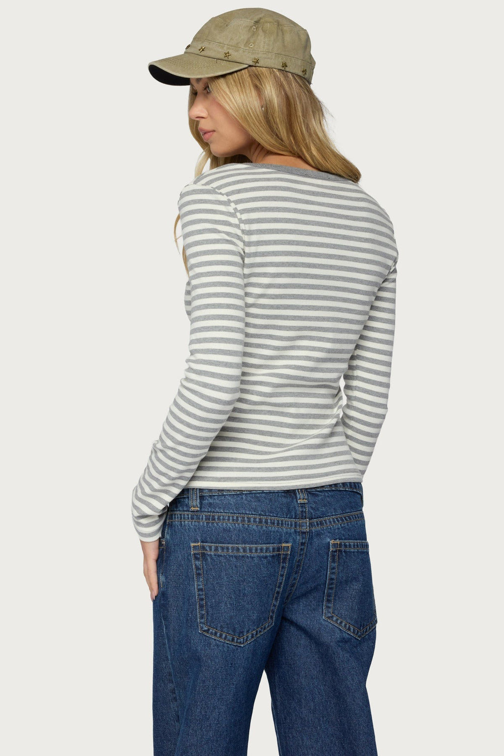 Roma Striped Henley Top