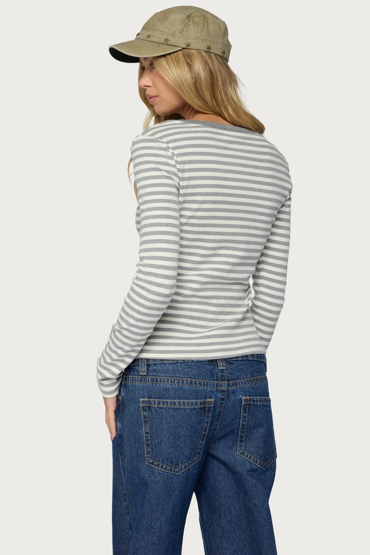Roma Striped Henley Top