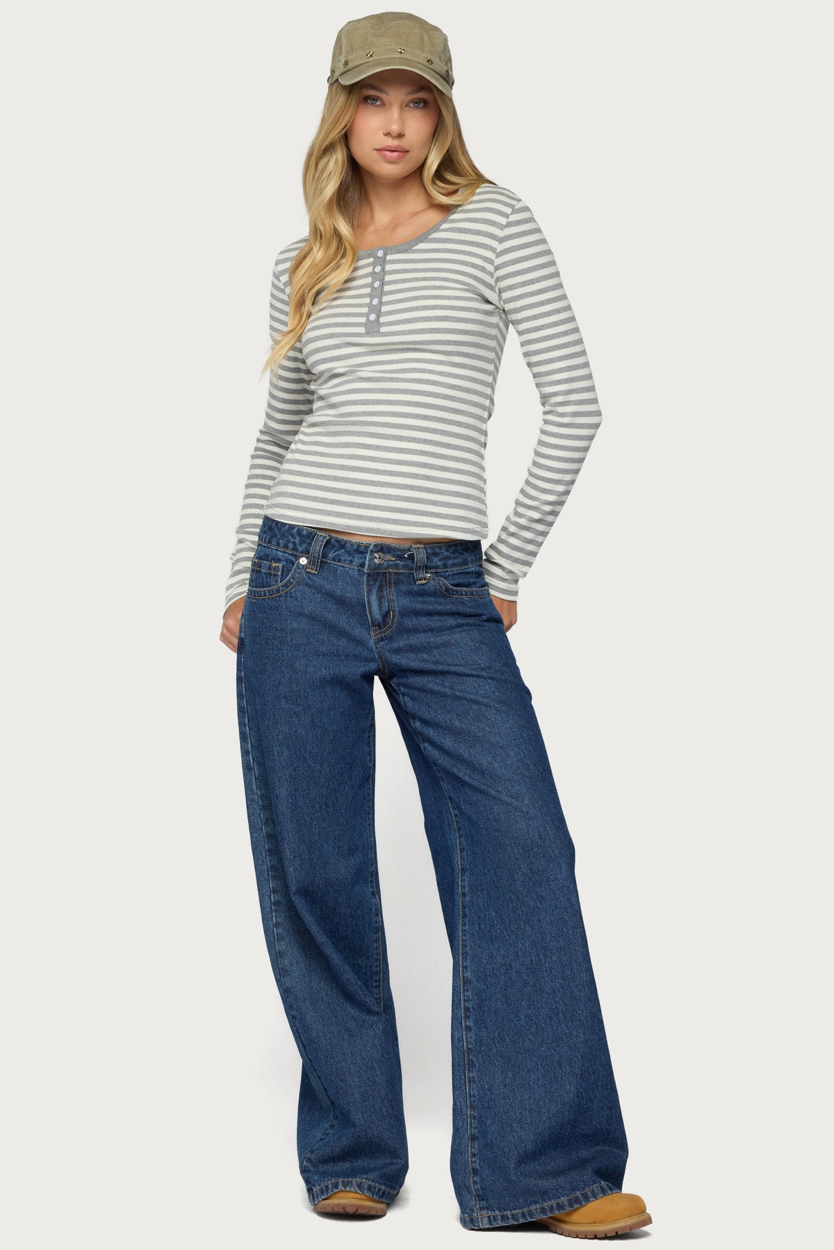 Roma Striped Henley Top