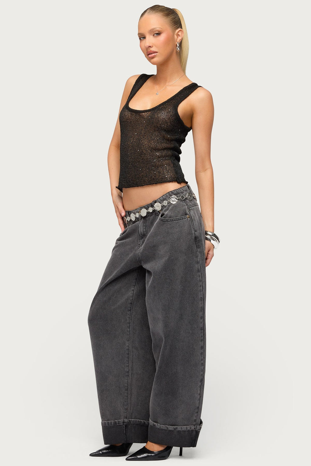 Eleora Sequin Knit Tank Top
