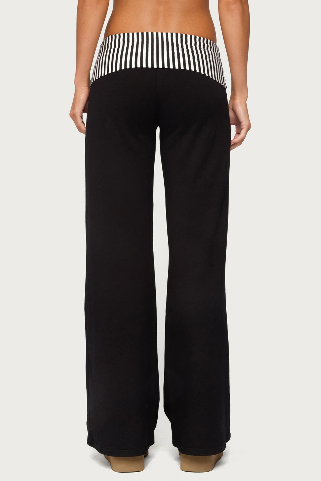 Meshey Striped Foldover Pants