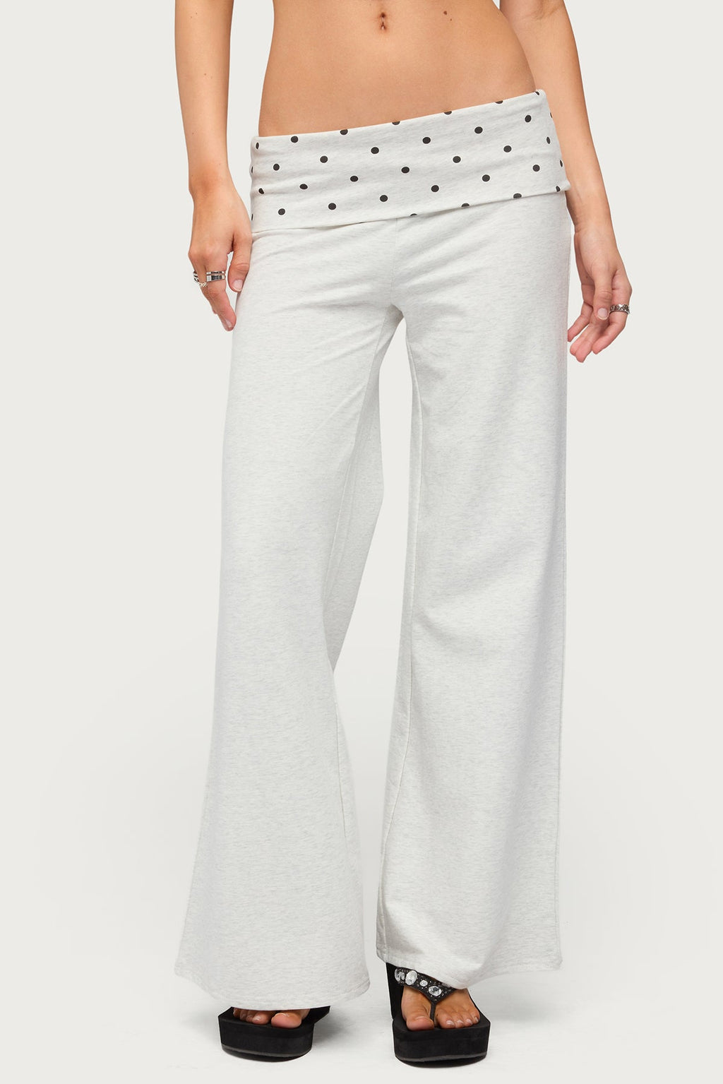 Petite Reeva Polka Dot Foldover Pants