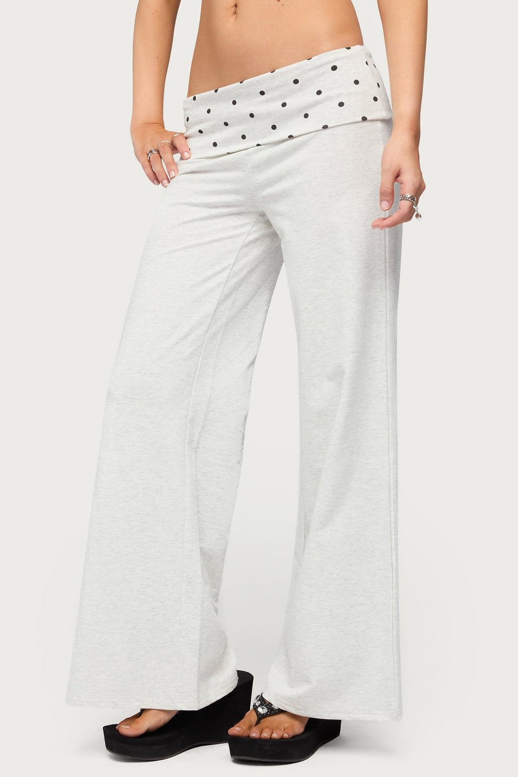 Petite Reeva Polka Dot Foldover Pants