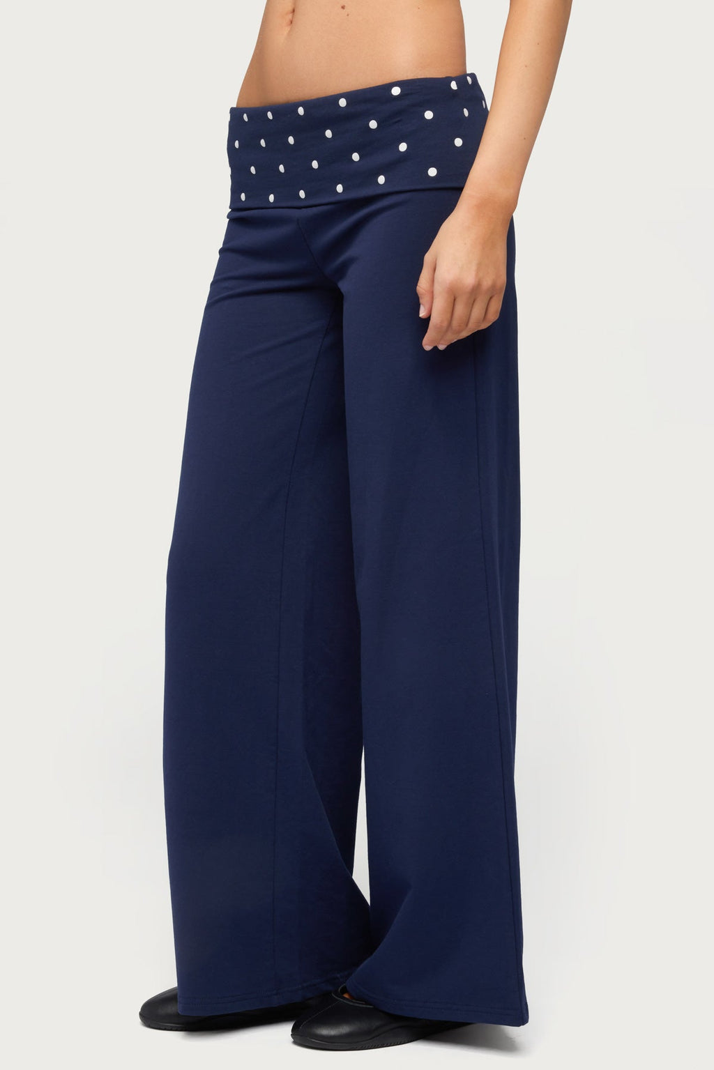 Petite Reeva Polka Dot Foldover Pants