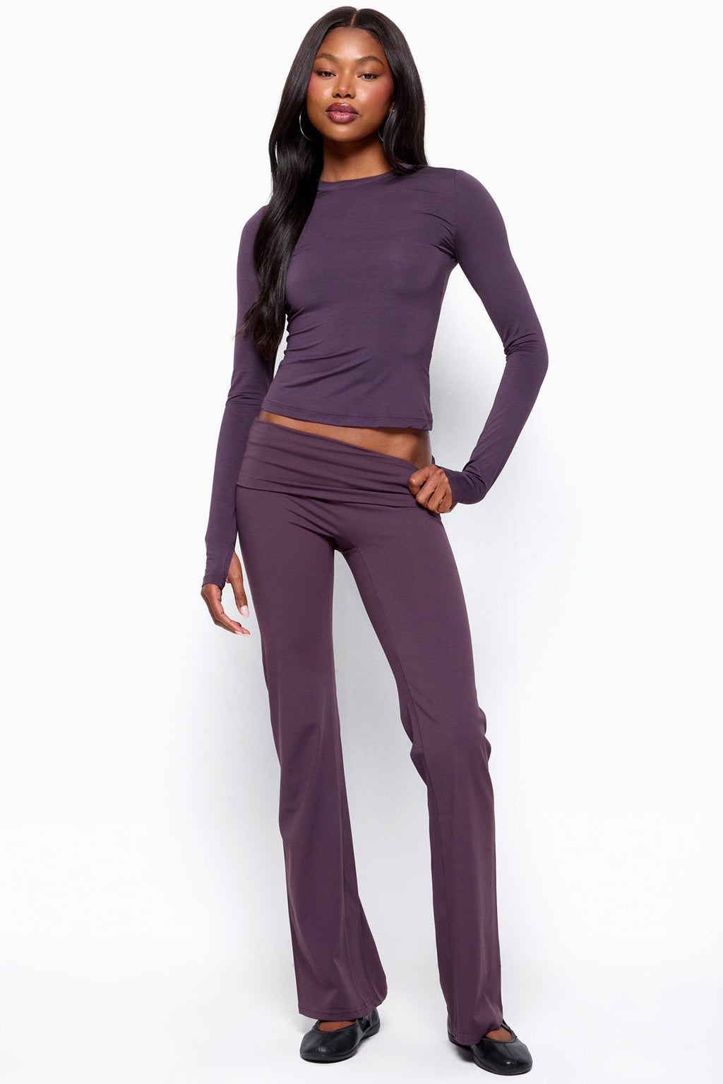 Oriane Foldover Flared Leggings