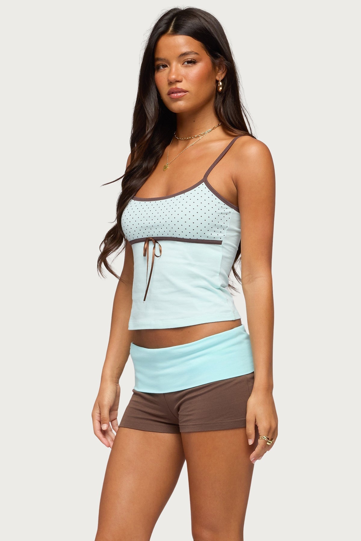 Rhoda Contrast Polka Dot Tank Top