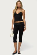 Genni Polka Dot Foldover Capri Pants