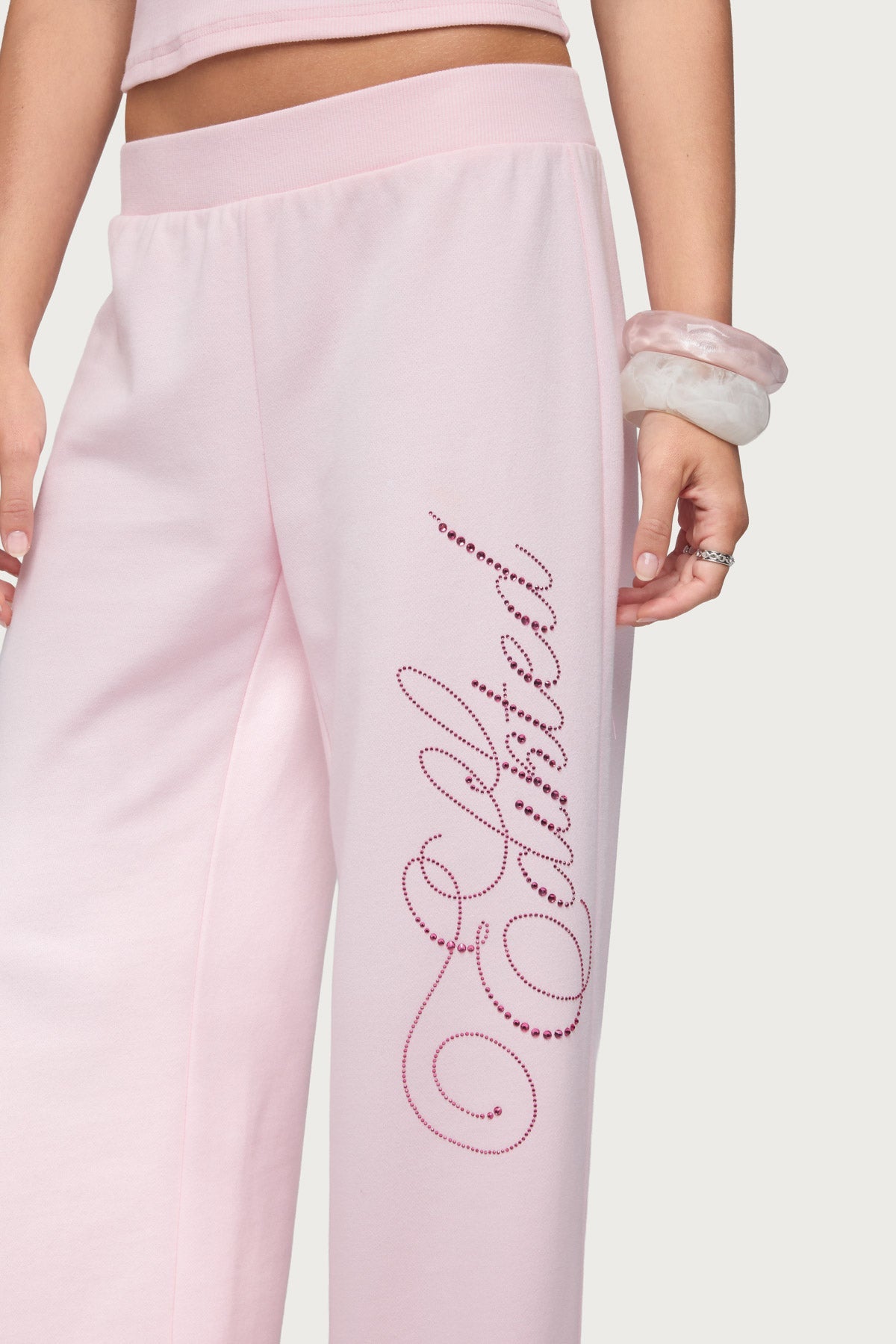 Edikted Studio Rhinestone Sweatpants