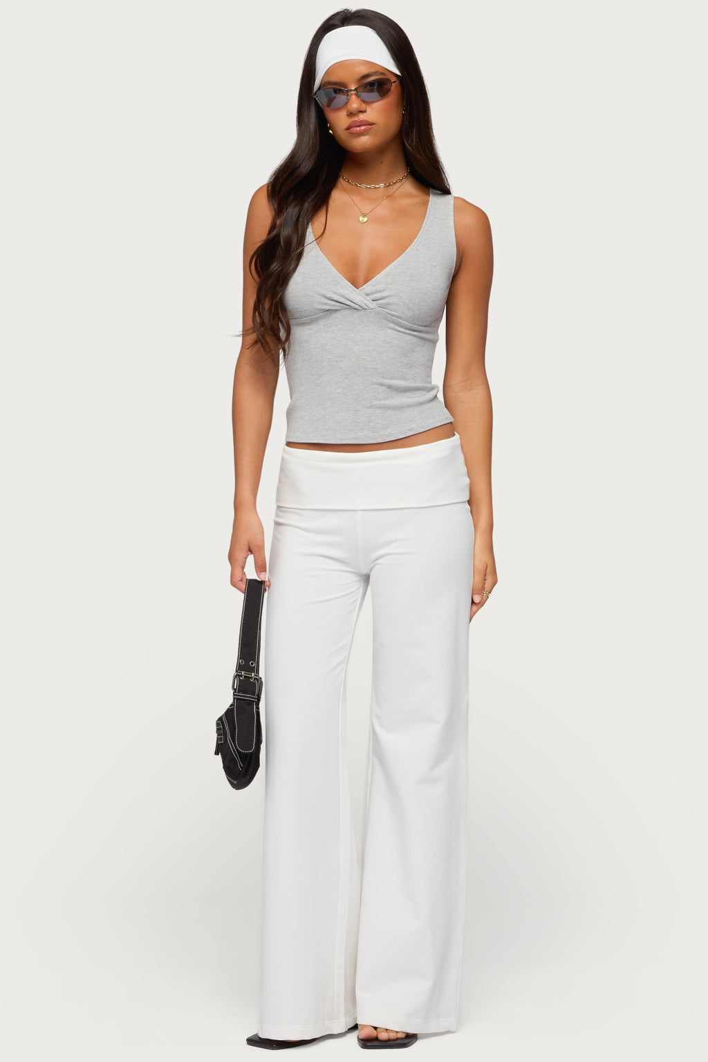 Lalisa V Neck Ribbed Tank Top