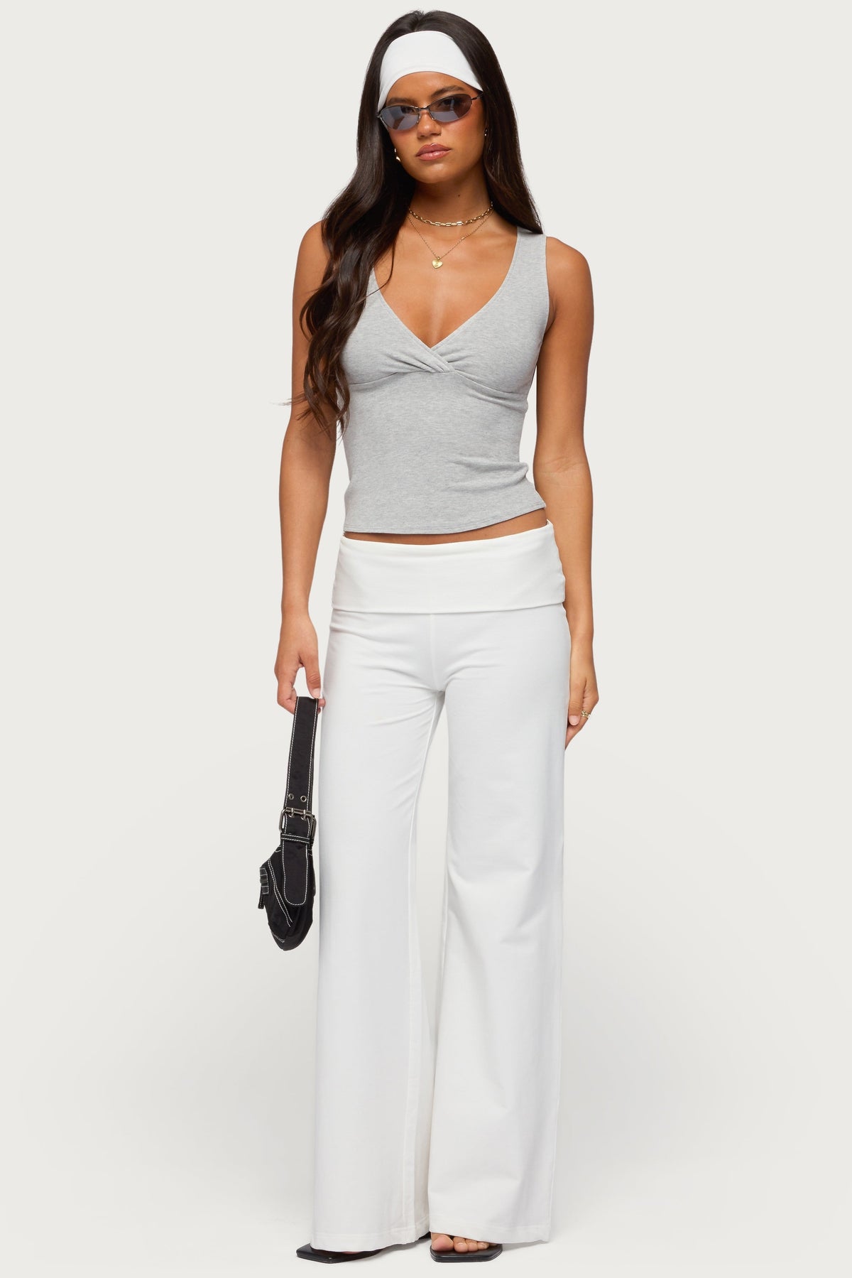 Lalisa V Neck Ribbed Tank Top