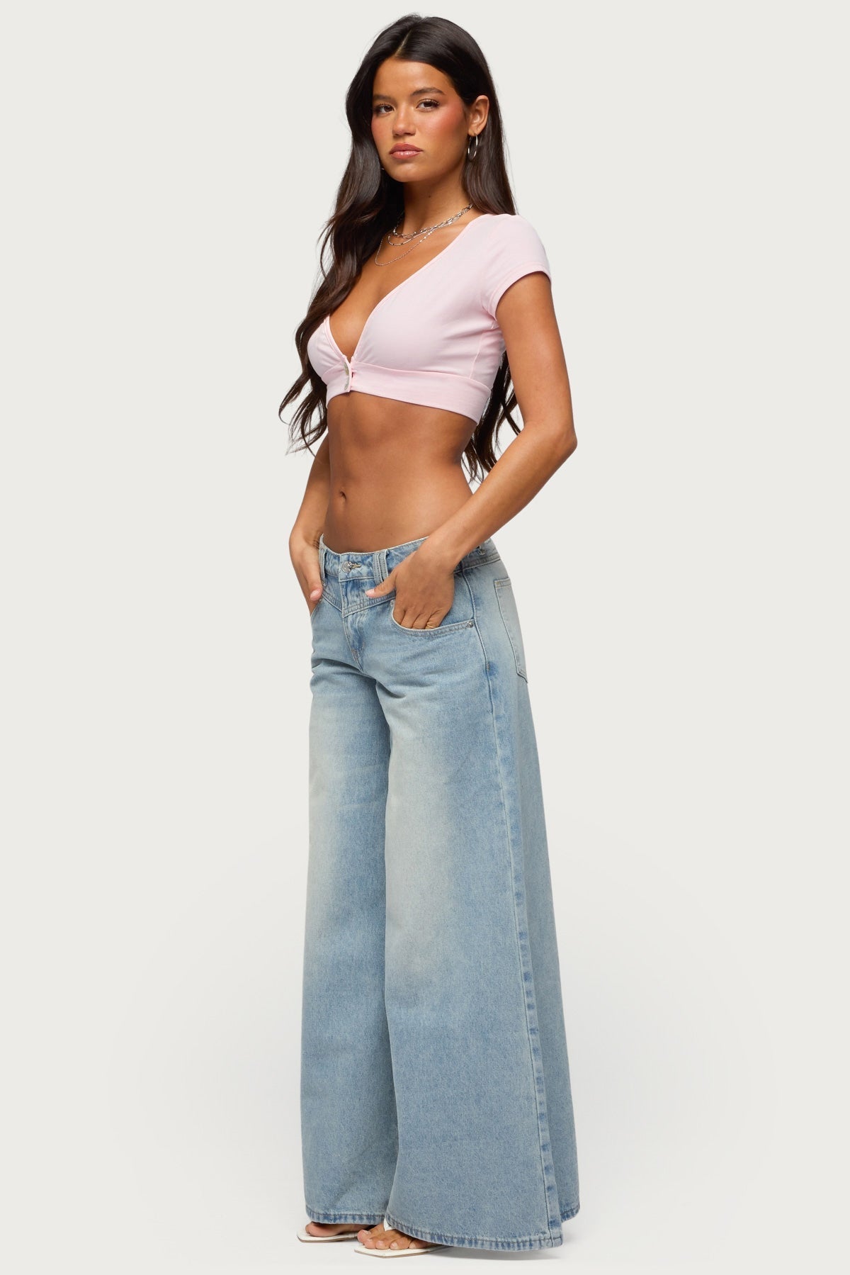 Cecey Button Up Crop Top