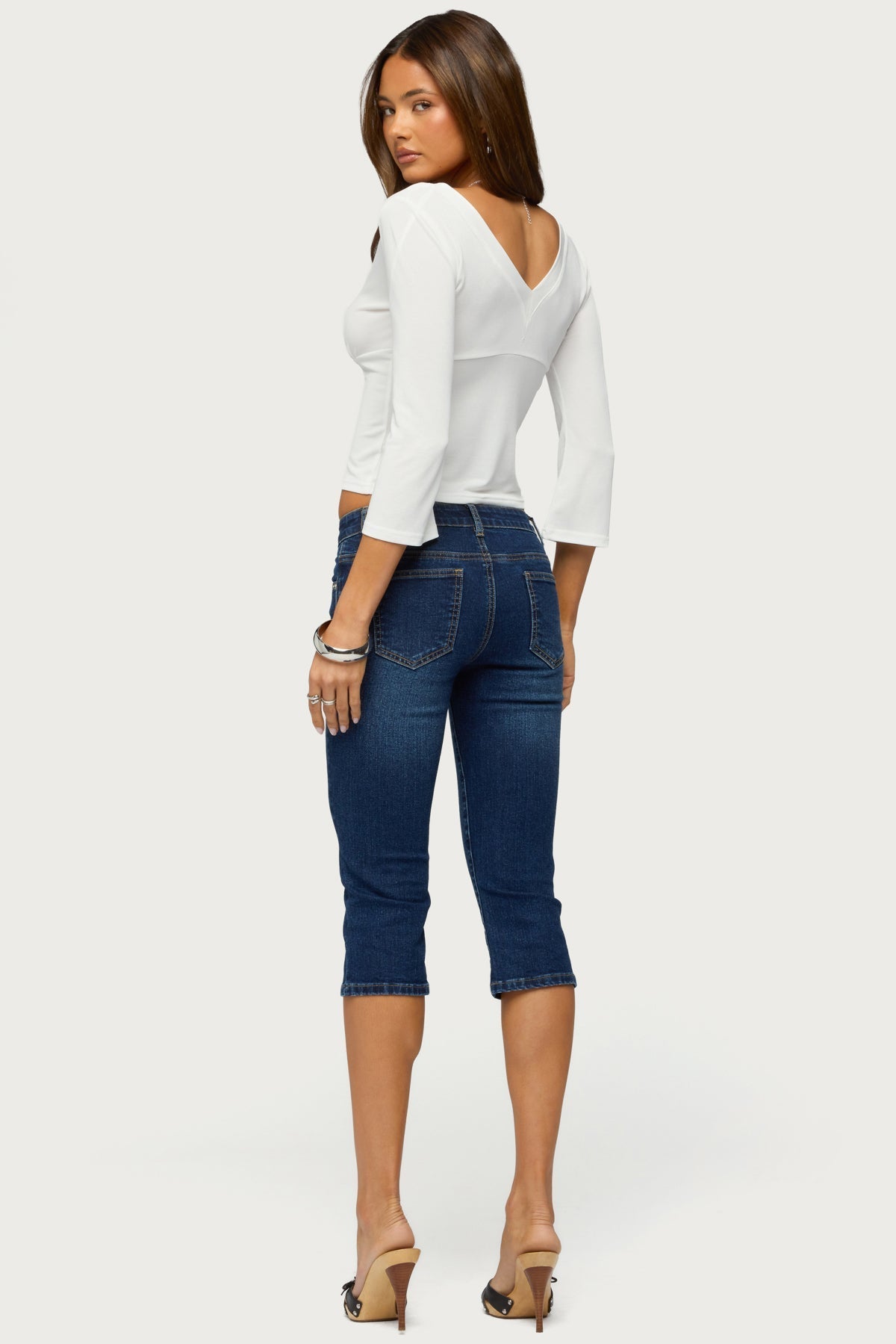 Mar V Neck Three-Quarter Sleeve Top