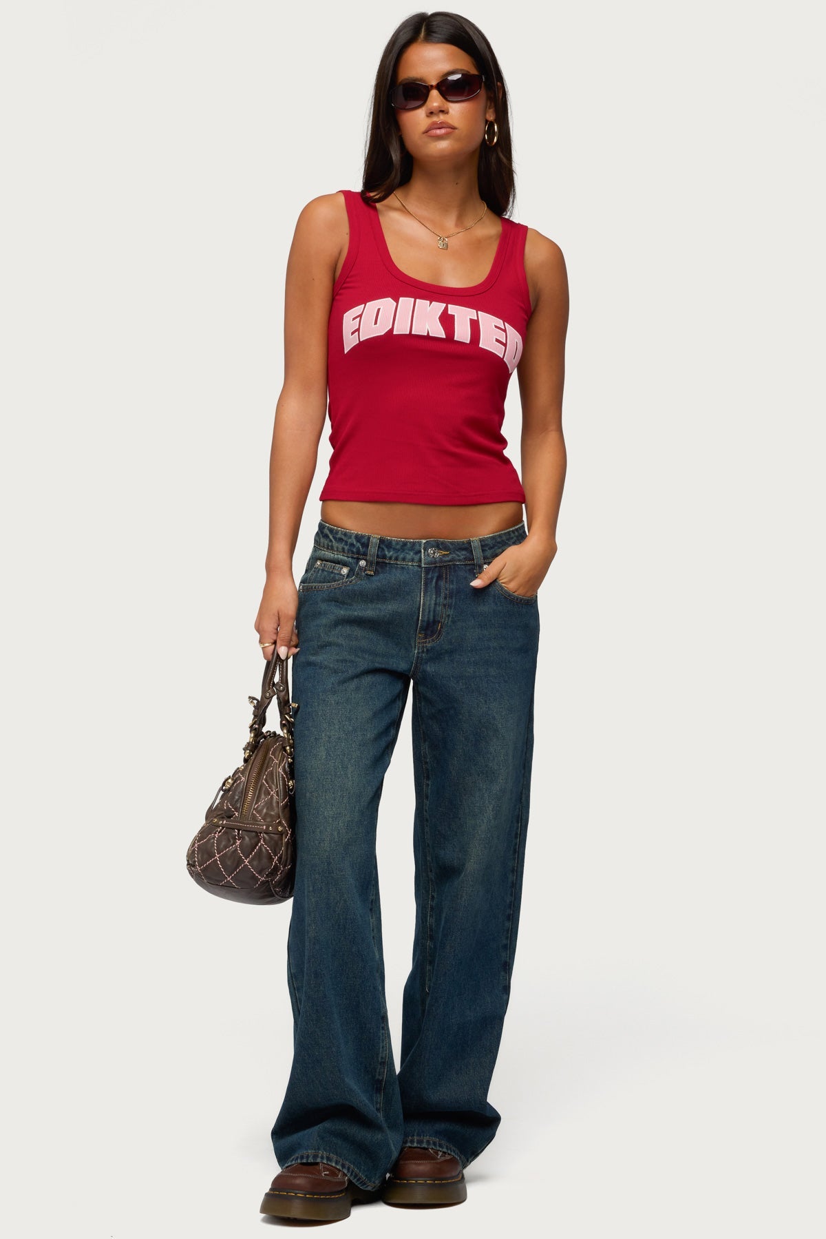 Edikted Girly Ribbed Tank Top