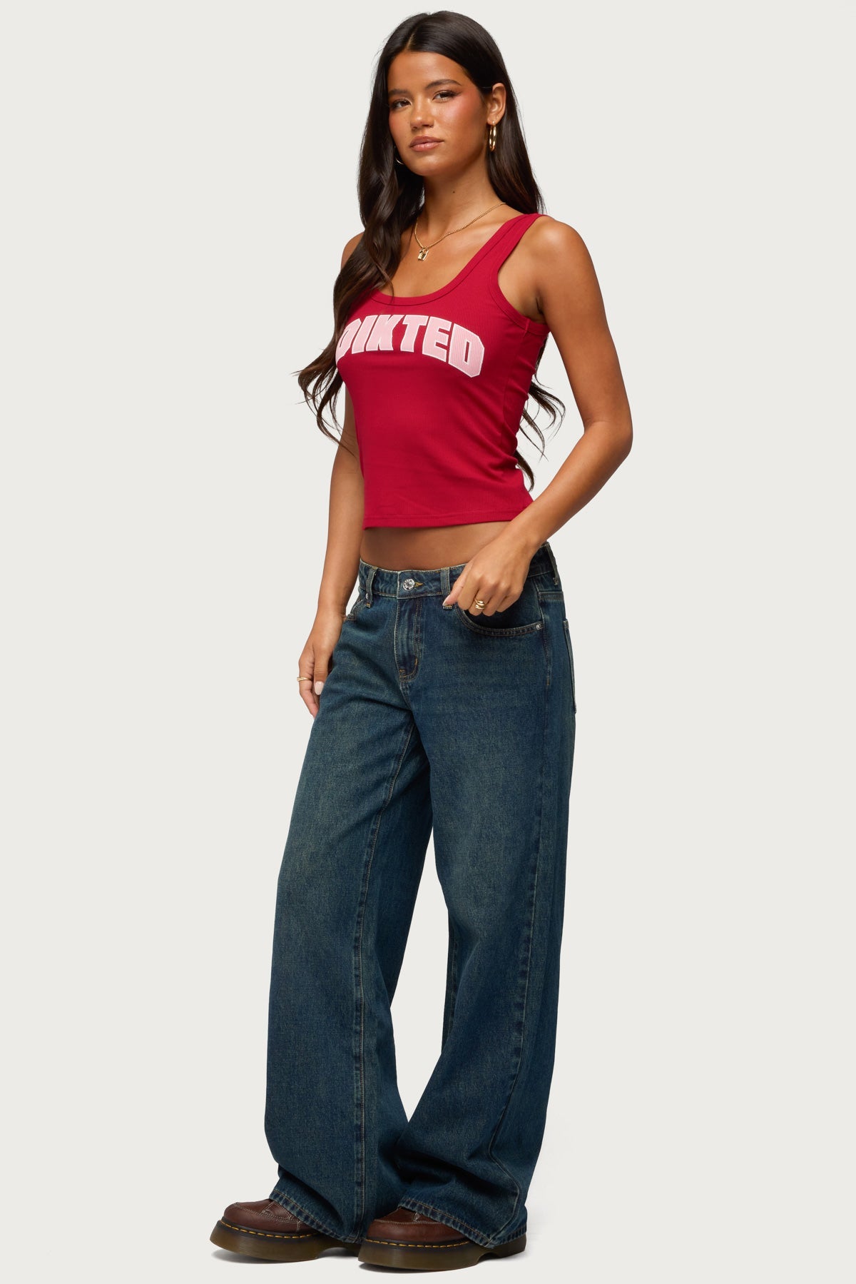 Edikted Girly Ribbed Tank Top