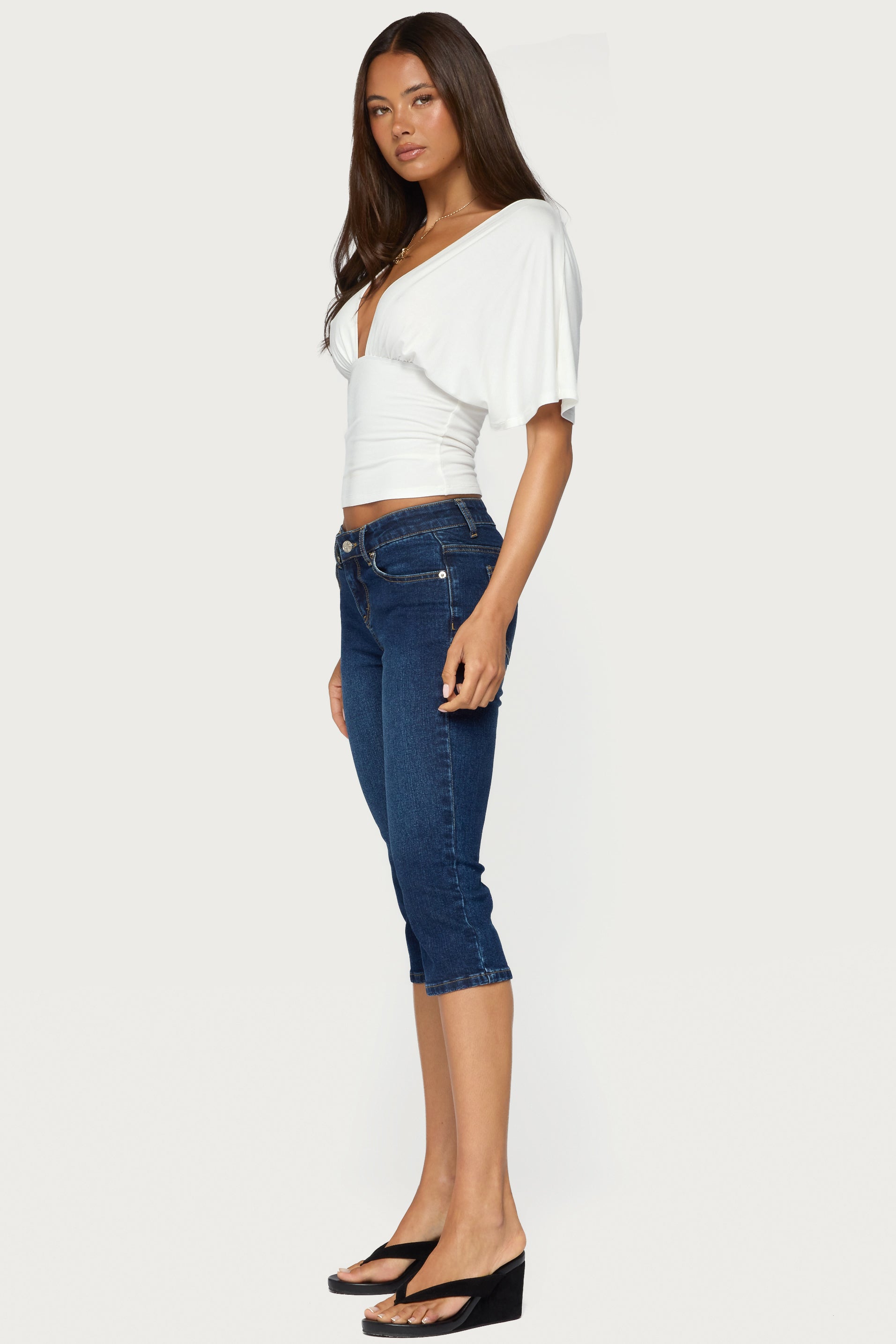 Betee Flutter Plunge Neck Top