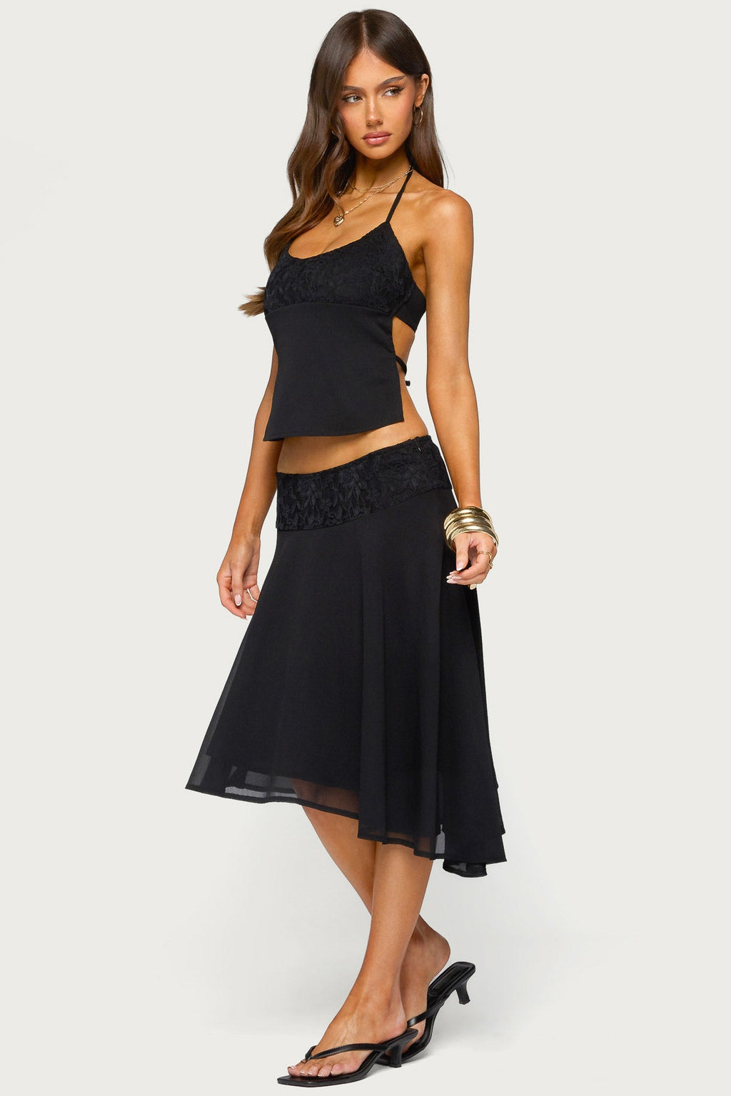 Evia Lacey Backless Halter Top