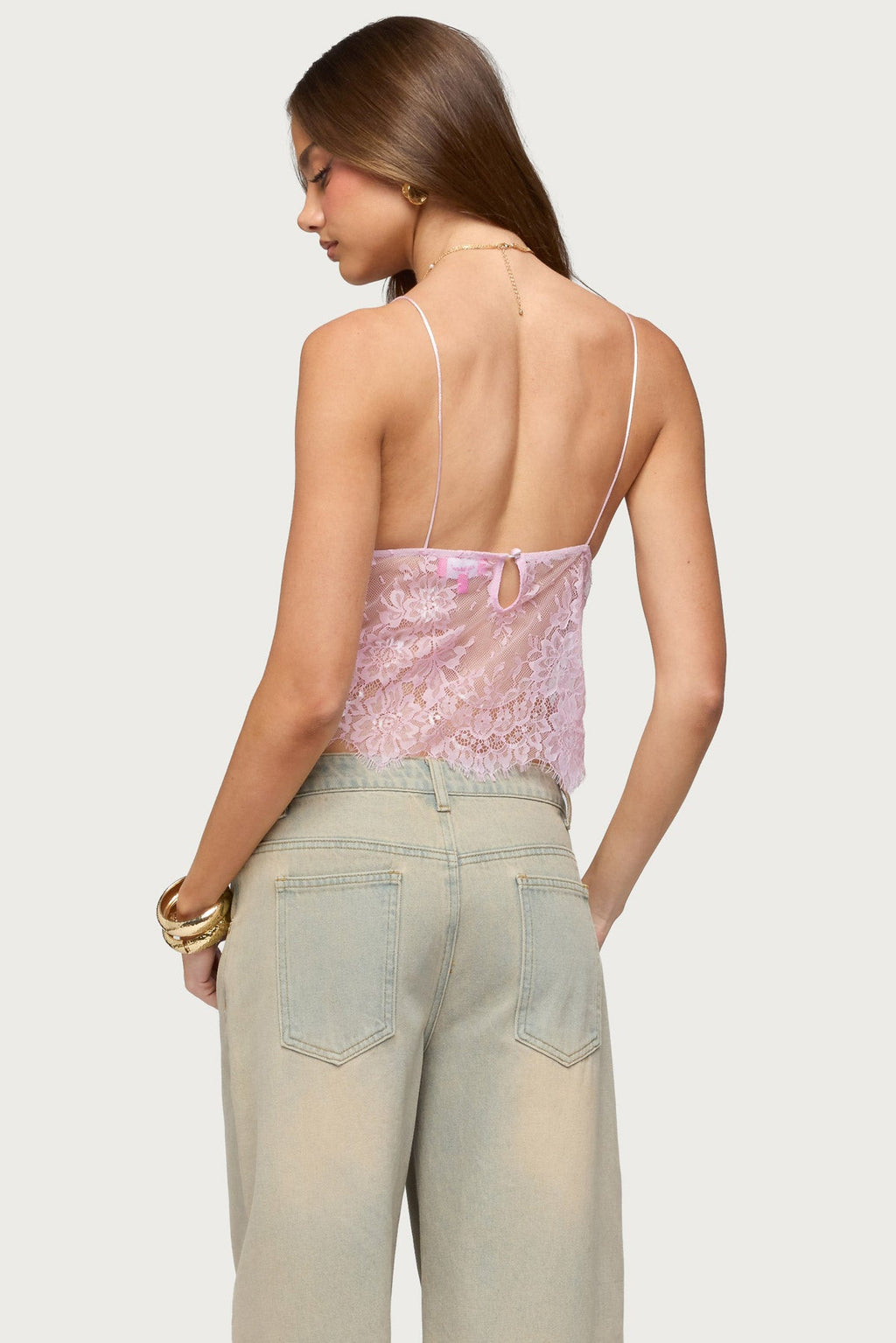 Ottilie Lace & Satin Effect Top