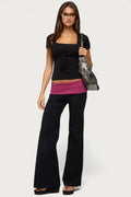 Maci Striped Foldover Pants