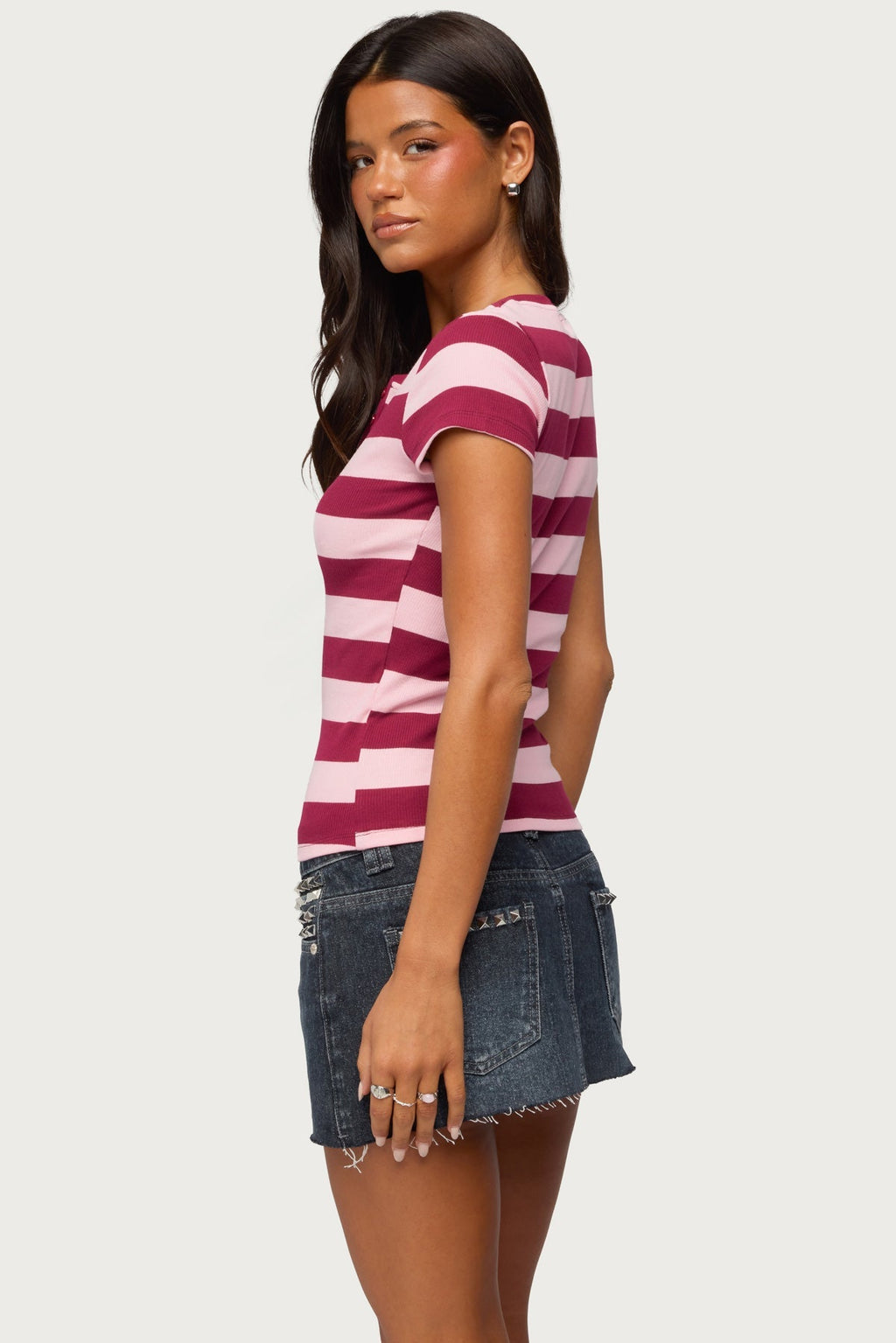 Rhianon Striped Henley Top